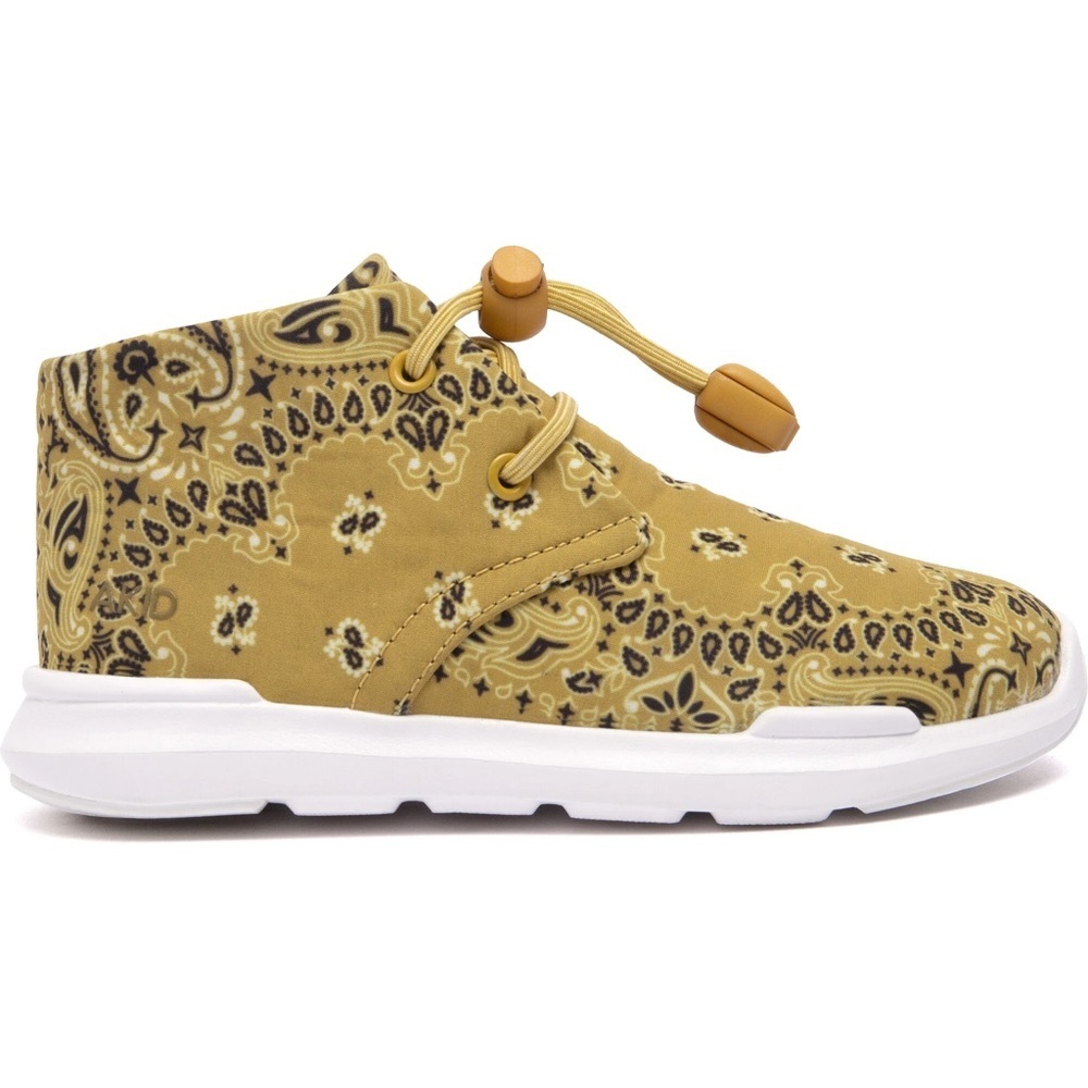 AKID Remington Yellow Bandanna Print Sneakers Size 8